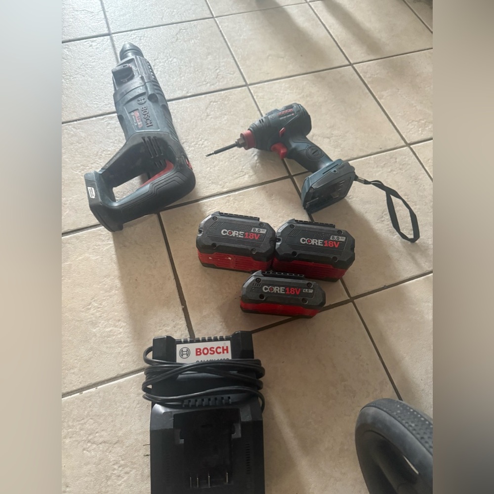 Bosch hammer drill and impact which fast charge and 2 18V 8.0 Am and 16V 4.0 Am